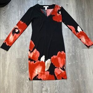 White House Black Market Floral Long Sleeve Dress, Size XXS